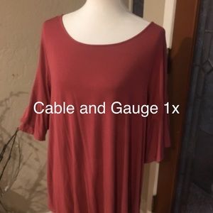 Cable and Gauge 1X blouse